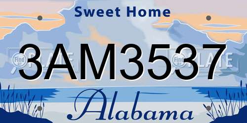 3AM3537 Alabama License Plate