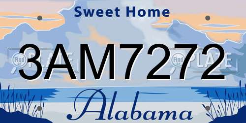 3AM7272 Alabama License Plate