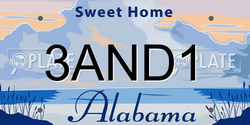 3AND1 Alabama License Plate