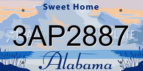 3AP2887 Alabama License Plate
