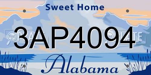 3AP4094 Alabama License Plate
