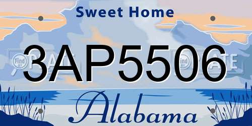 3AP5506 Alabama License Plate