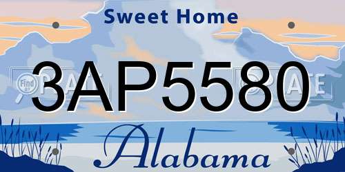 3AP5580 Alabama License Plate