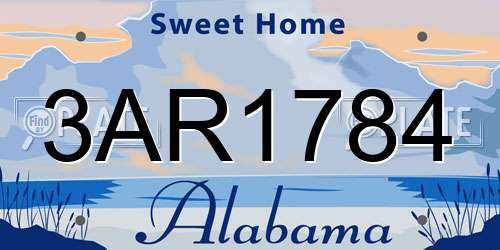 3AR1784 Alabama License Plate