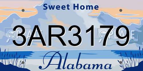 3AR3179 Alabama License Plate