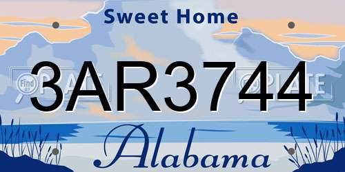 3AR3744 Alabama License Plate