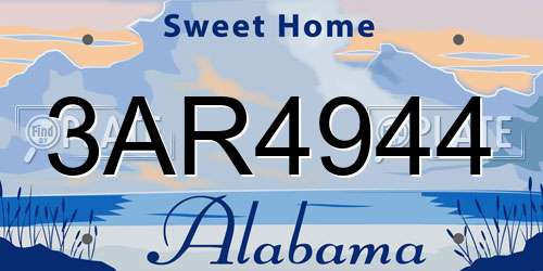 3AR4944 Alabama License Plate