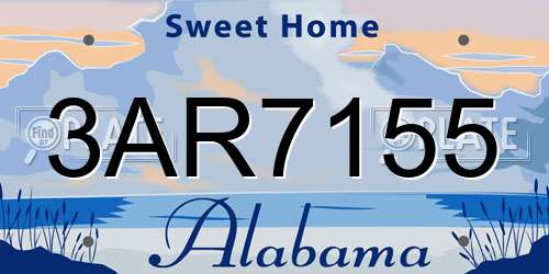 3AR7155 Alabama License Plate