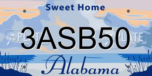3ASB50 Alabama License Plate