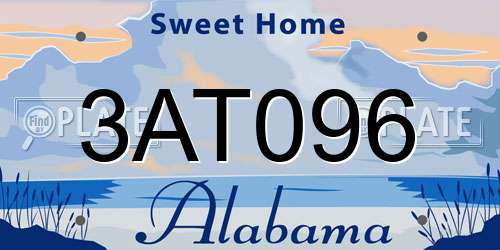 3AT096 Alabama License Plate