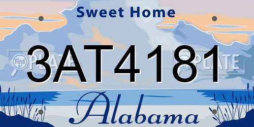 3AT4181 Alabama License Plate