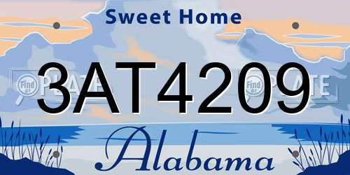 3AT4209 Alabama License Plate