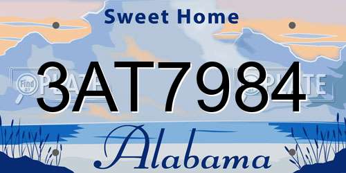 3AT7984 Alabama License Plate
