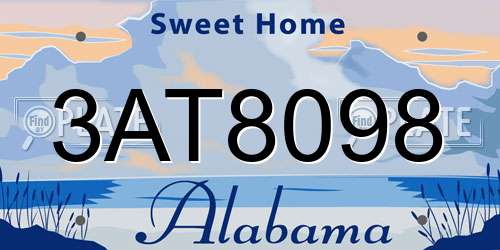 3AT8098 Alabama License Plate