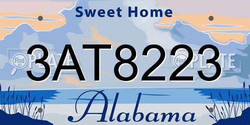 3AT8223 Alabama License Plate
