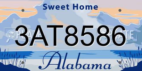 3AT8586 Alabama License Plate