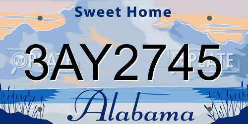 3AY2745 Alabama License Plate