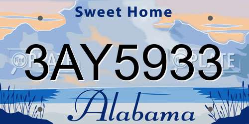 3AY5933 Alabama License Plate