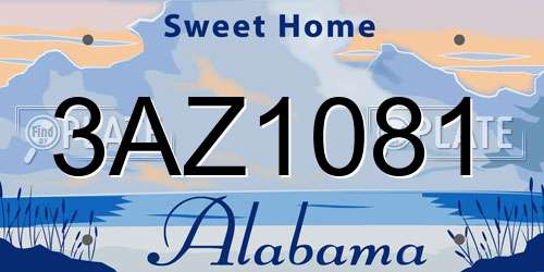 3AZ1081 Alabama License Plate