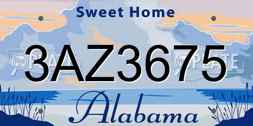 3AZ3675 Alabama License Plate