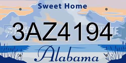 3AZ4194 Alabama License Plate
