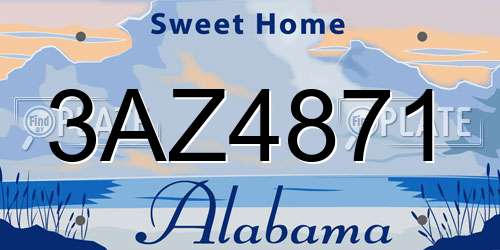 3AZ4871 Alabama License Plate