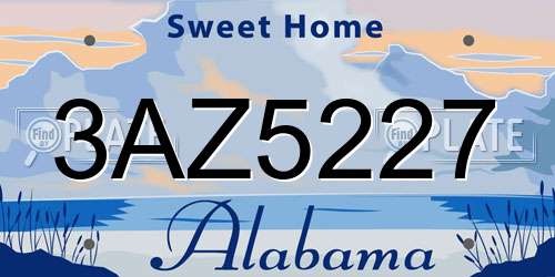 3AZ5227 Alabama License Plate