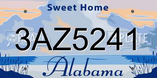 3AZ5241 Alabama License Plate