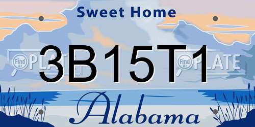 3B15T1 Alabama License Plate