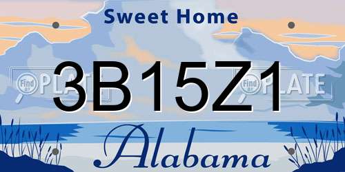 3B15Z1 Alabama License Plate