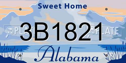 3B1821 Alabama License Plate