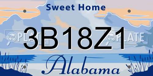 3B18Z1 Alabama License Plate