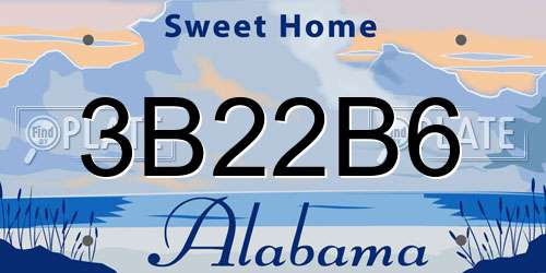 3B22B6 Alabama License Plate