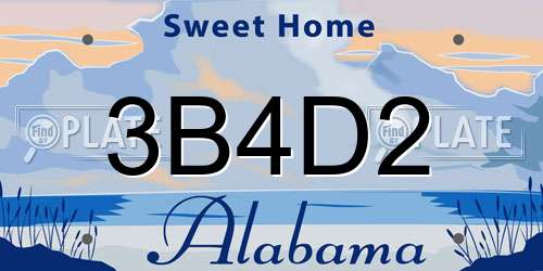 3B4D2 Alabama License Plate