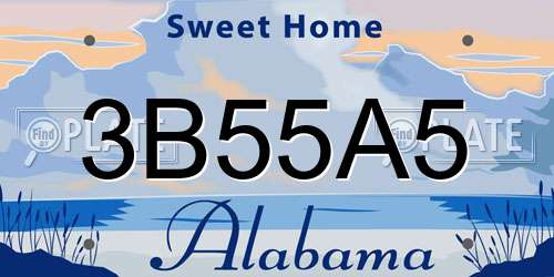 3B55A5 Alabama License Plate