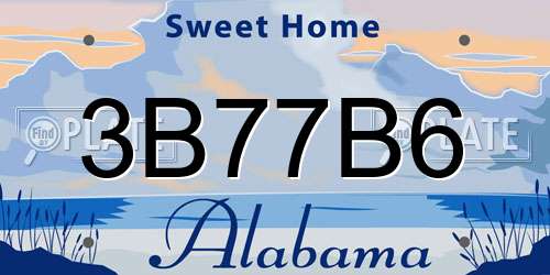 3B77B6 Alabama License Plate