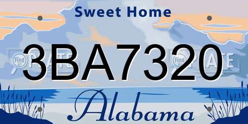 3BA7320 Alabama License Plate