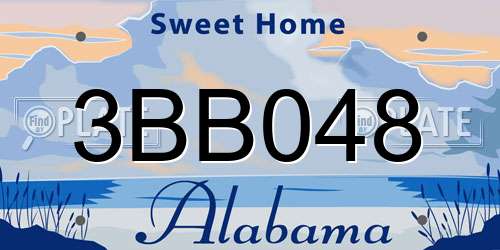 3BB048 Alabama License Plate