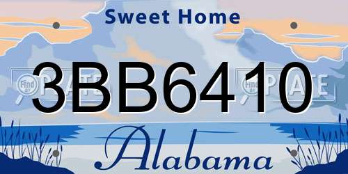 3BB6410 Alabama License Plate