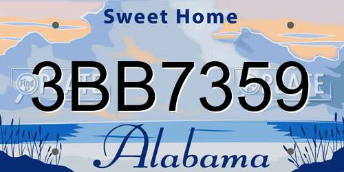 3BB7359 Alabama License Plate