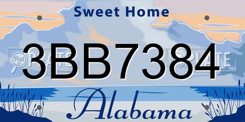 3BB7384 Alabama License Plate