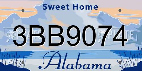 3BB9074 Alabama License Plate