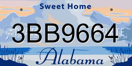 3BB9664 Alabama License Plate