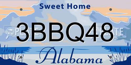 3BBQ48 Alabama License Plate