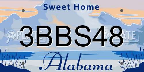 3BBS48 Alabama License Plate