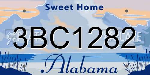 3BC1282 Alabama License Plate