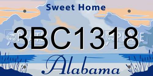 3BC1318 Alabama License Plate
