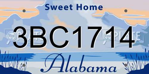 3BC1714 Alabama License Plate