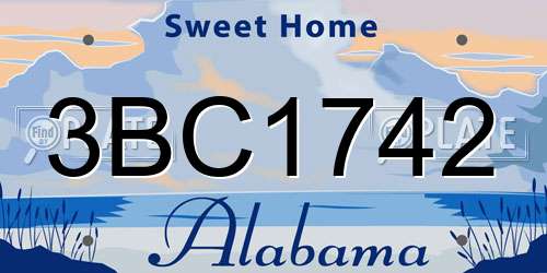 3BC1742 Alabama License Plate