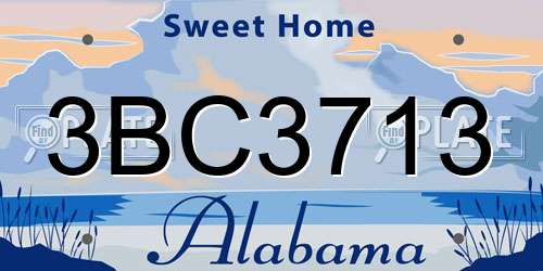3BC3713 Alabama License Plate
